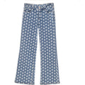 Megan Wide Leg Printed Jeans - Blue