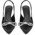 Biapretty Crystal Bow Sling Back Satin - Black