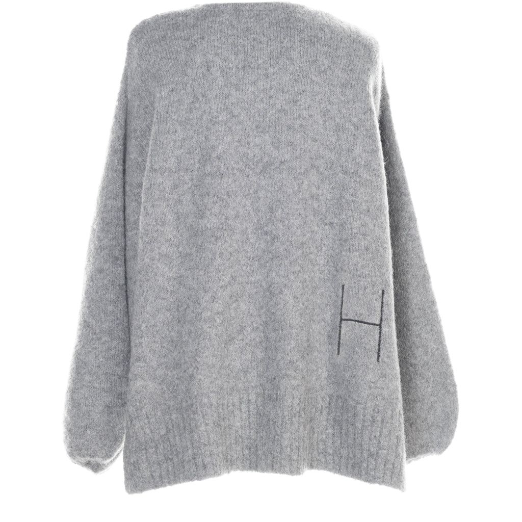 Sofie V-Neck Sweater - Grey Melange