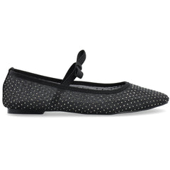 Rhinestone Bow Ballerina - Black