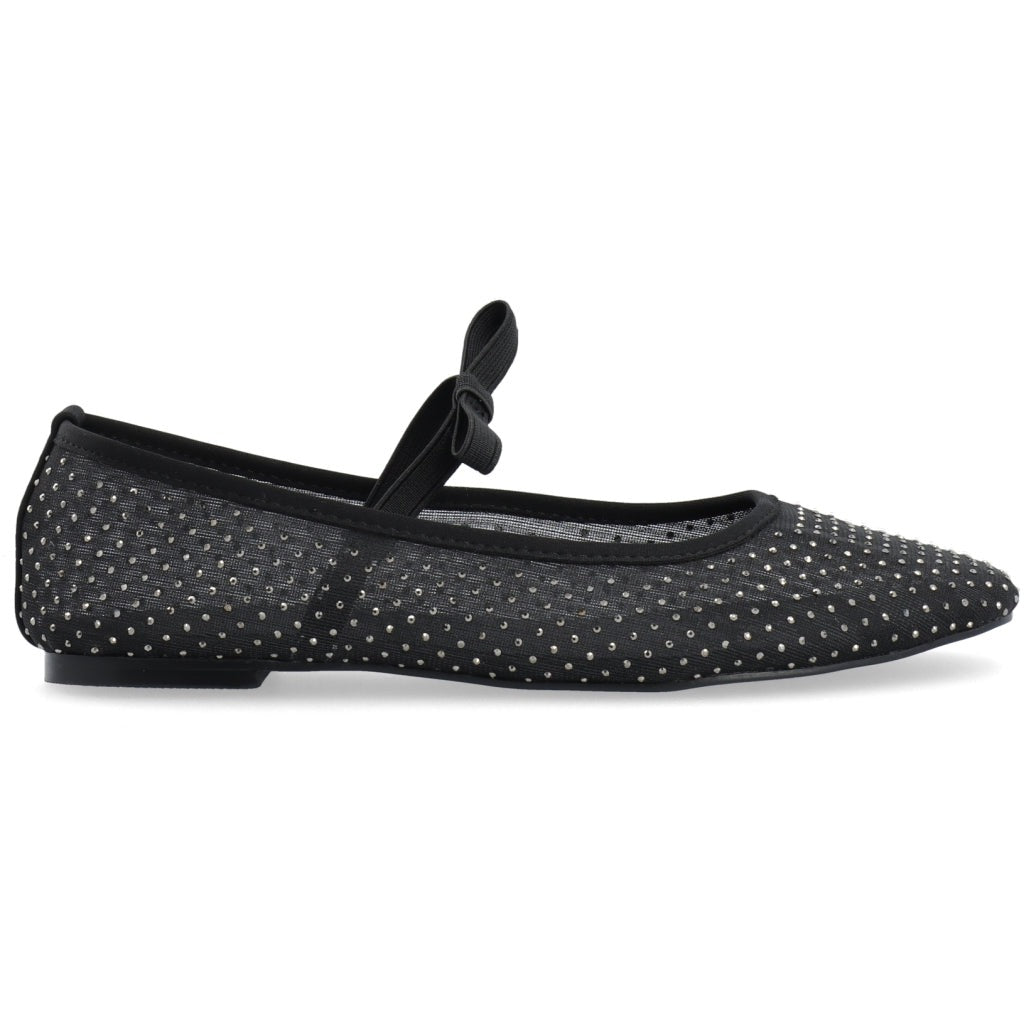 Rhinestone Bow Ballerina - Black