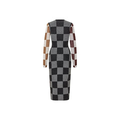 Midi Fitted Dress - Chocolate Combo