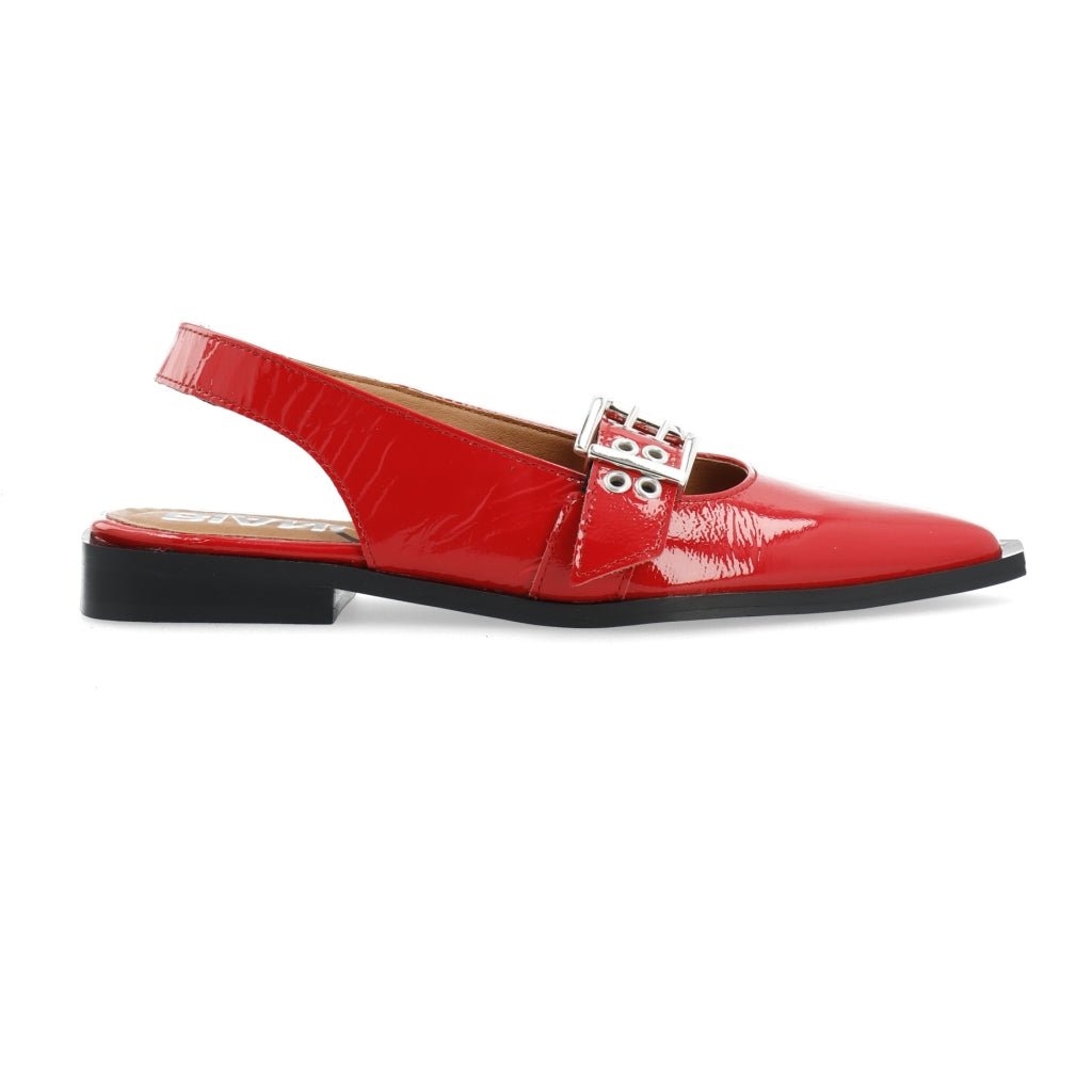 Biavictoria Single Buckle Slingback Leather - Röd Nappalak