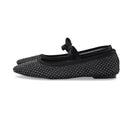Rhinestone Bow Ballerina - Black