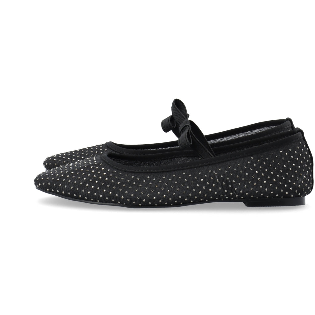 Rhinestone Bow Ballerina - Black