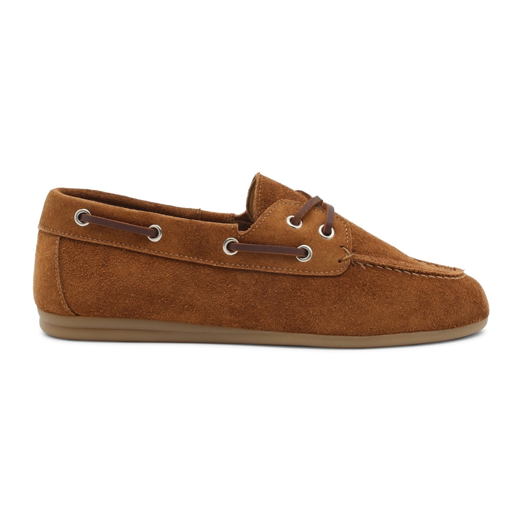 Daisy Boat Shoe - Cognac Suede