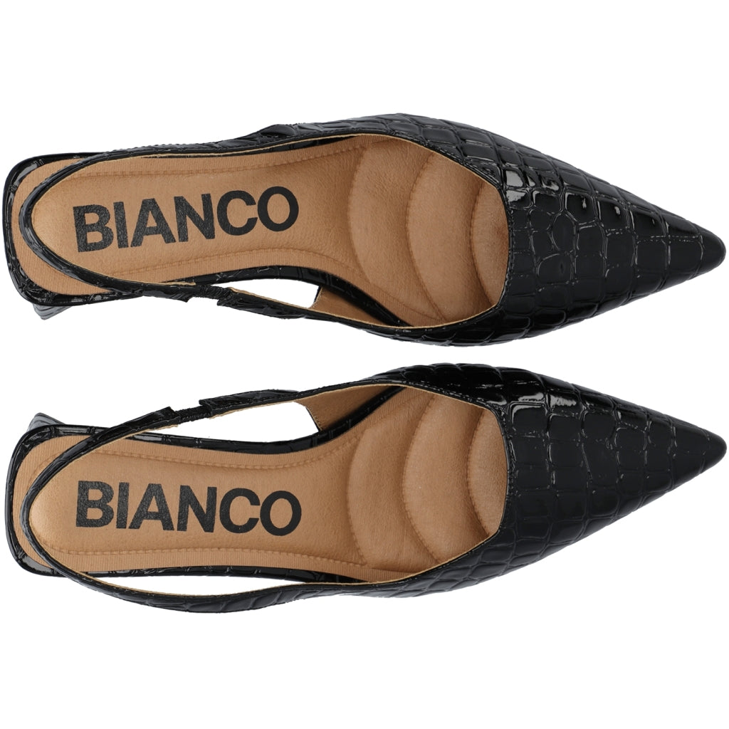 Biamaralyn Slingback Croco Patent - Black Croco Patent