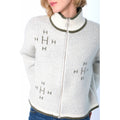 Iben Zip Jacket - White Alyssum/Green