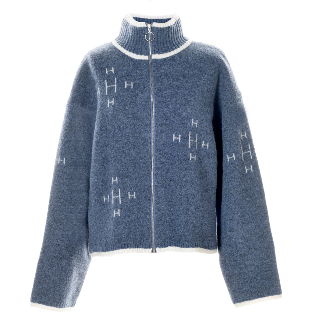 Iben Zip Jacket - Blue With White