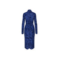 Gathered Long Sleeve Midi Dress - Fine Line Poppies
