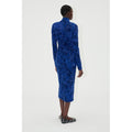 Gathered Long Sleeve Midi Dress - Fine Line Poppies