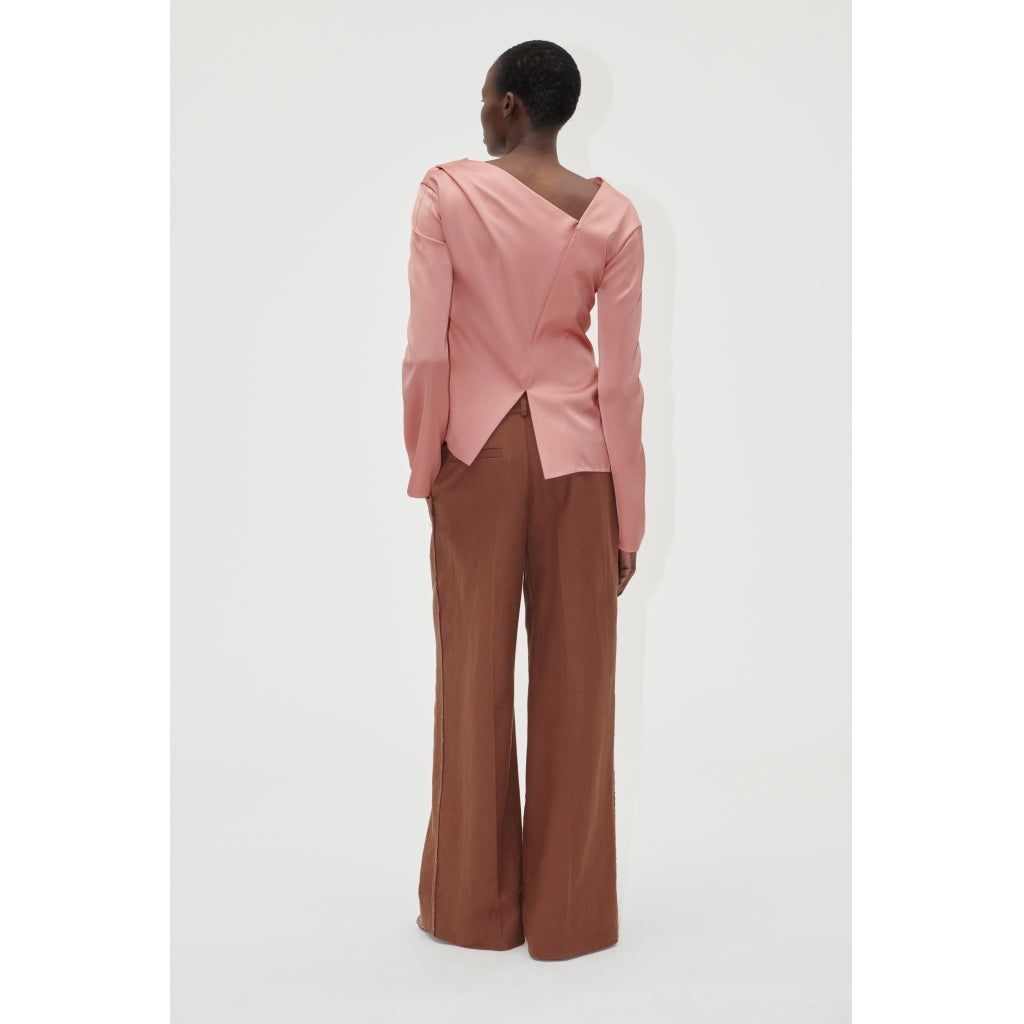 Asymmetrical Long Sleeve Top - Rose Tan