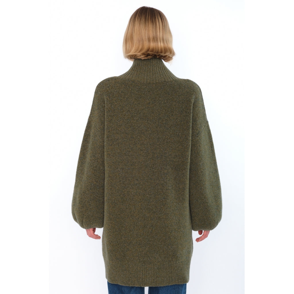 Fam Patch Long Sweater - Winter Moss