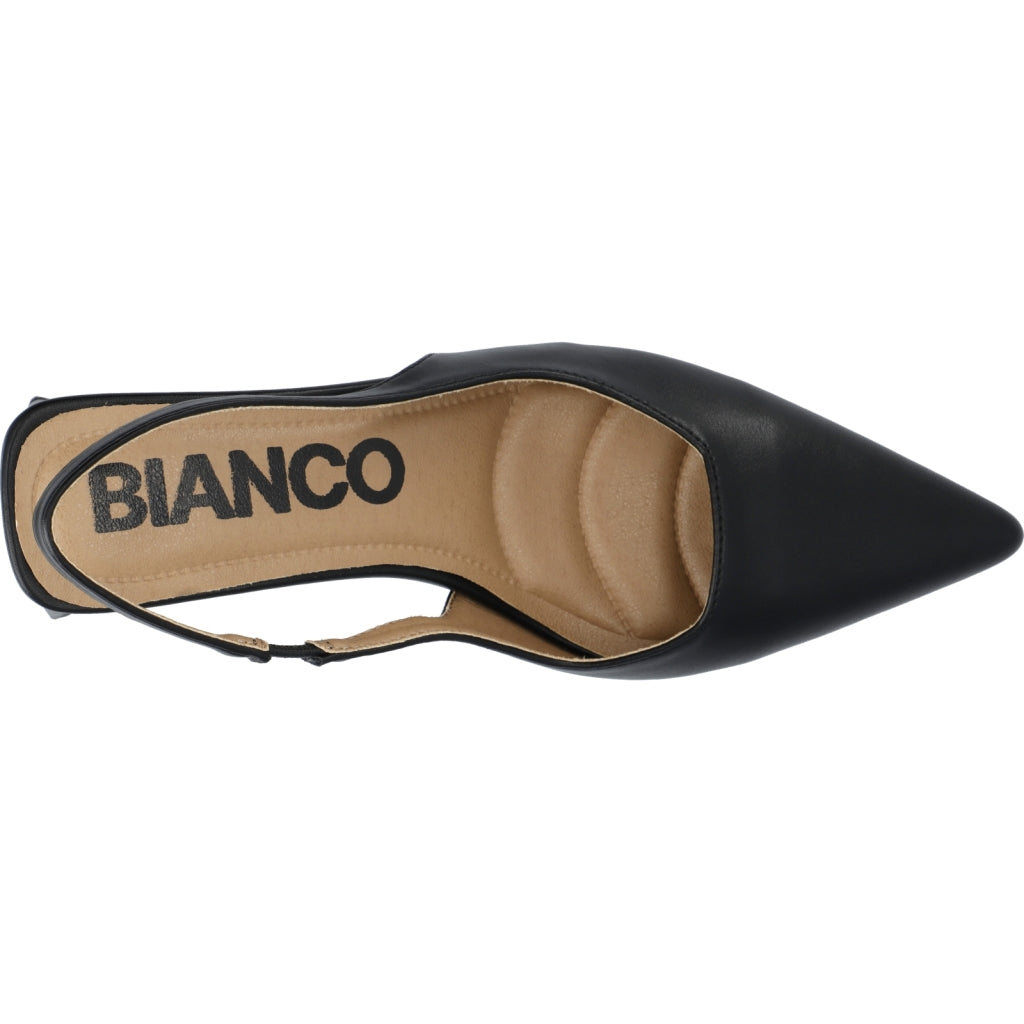 Biamaralyn Slingback Smooth Faux Leather - Black