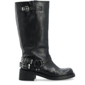 Biaharper Biker Boot Pull Up Leather - Jet Black