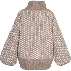 Logo Sweater - Brown Melange With White