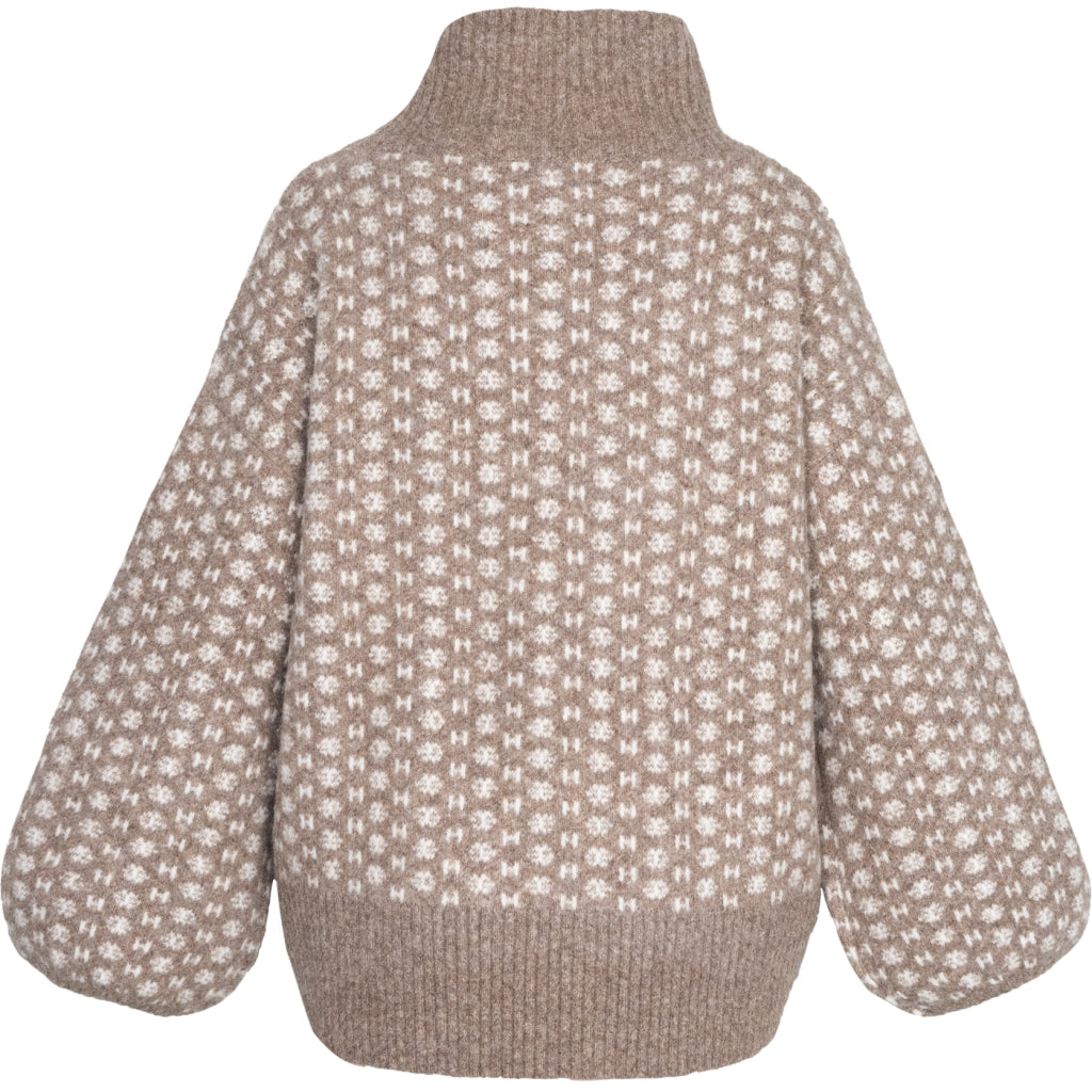 Logo Sweater - Brown Melange With White
