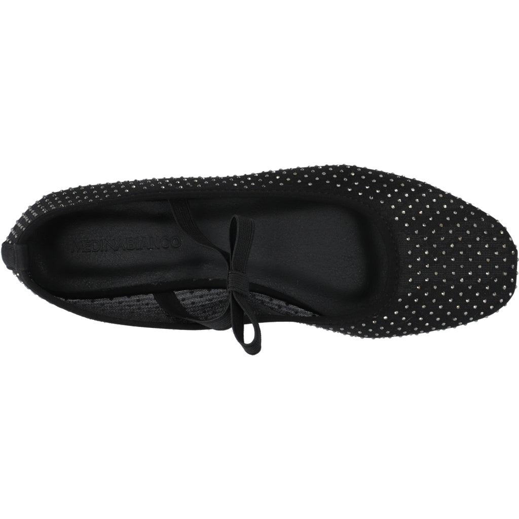 Rhinestone Bow Ballerina - Black
