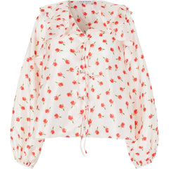 Multi Ruffle Raglan Top - Ditzy Petunia