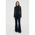 Long Sleeve Top With Fixed Buckle - Jet Black