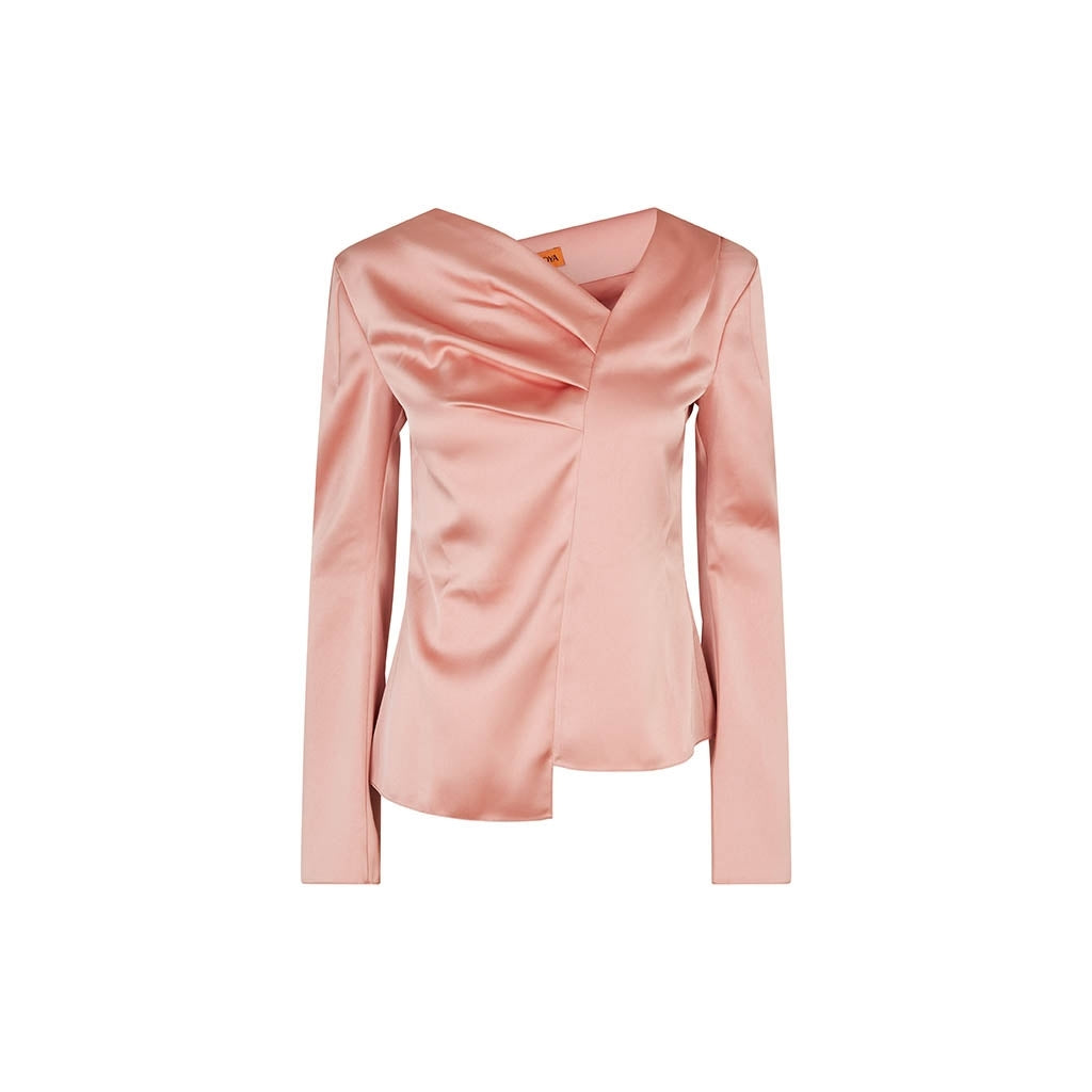 Asymmetrical Long Sleeve Top - Rose Tan