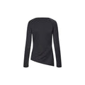 Long Sleeve Top With Fixed Buckle - Jet Black