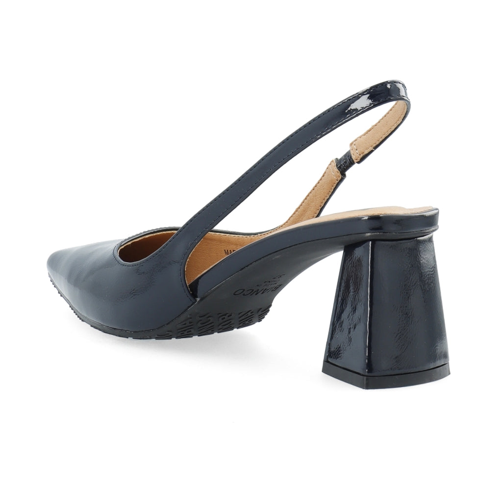 Biamaralyn Slingback Patent - Marinblå