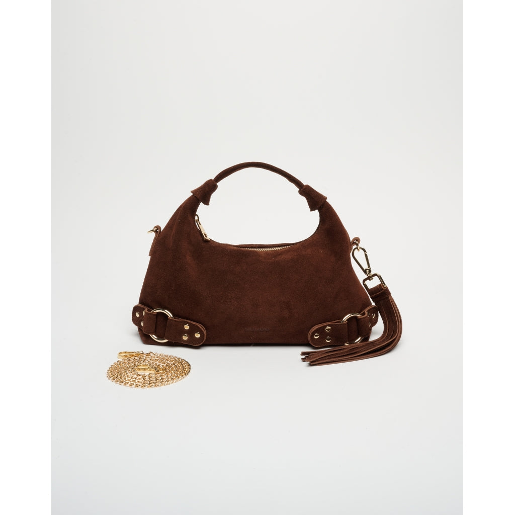 Núnoo Dandy Fringe Suede - Mörkbrun med guld
