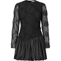 Balloon Long Sleeve Short Dress - Smocked Flowers