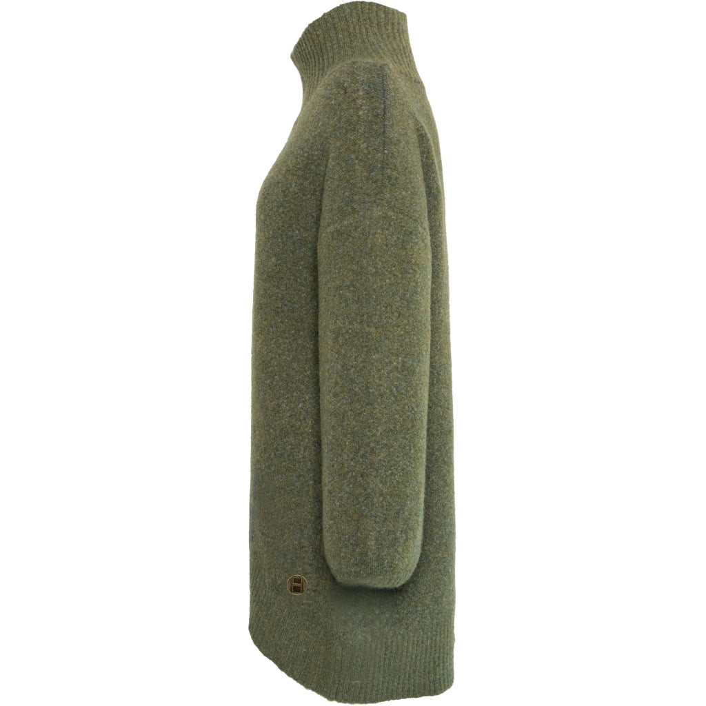 Fam Patch Long Sweater - Winter Moss