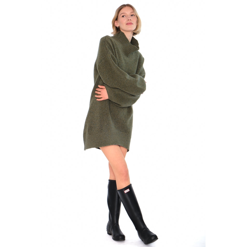 Fam Patch Long Sweater - Winter Moss