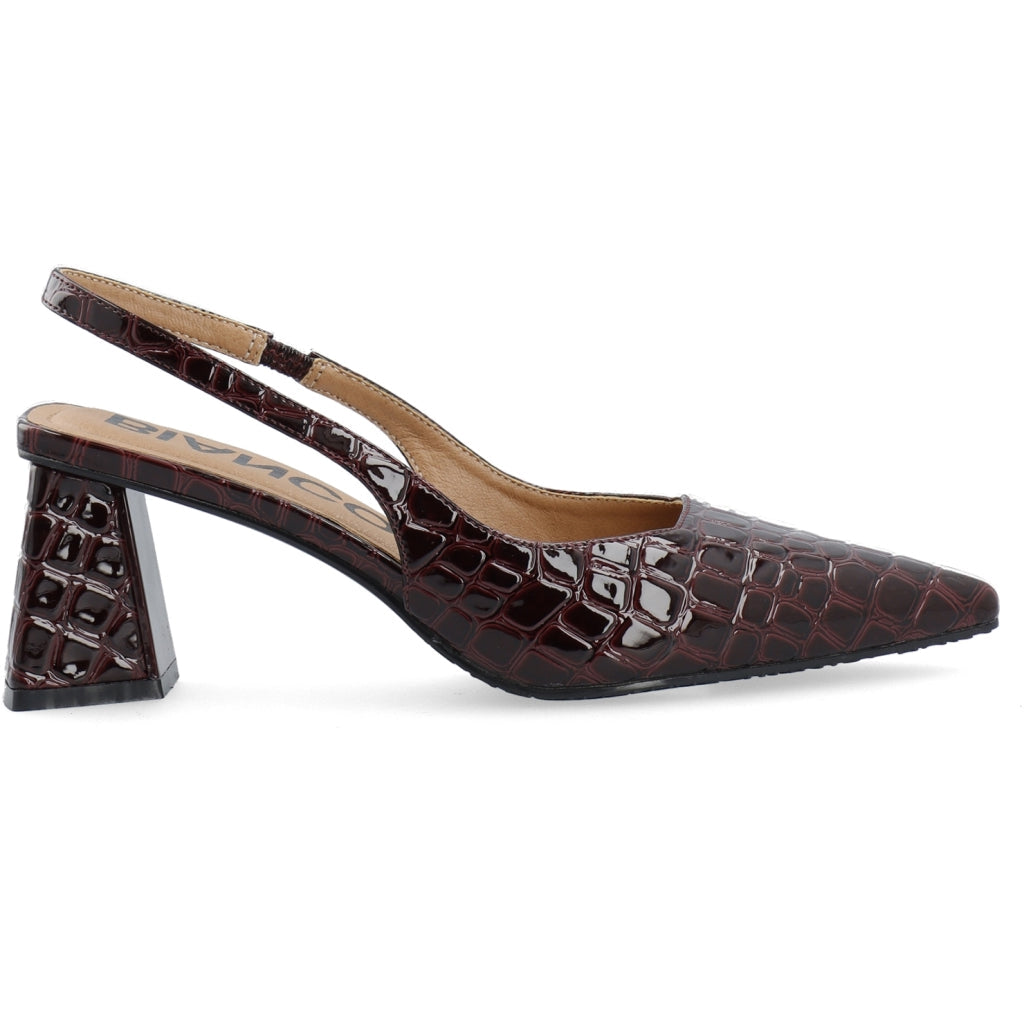 Biamaralyn Slingback Croco Patent - Burgundy Croco Patent