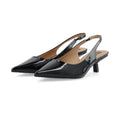Biakristin Kitten Heel Slingback Patent - Svart