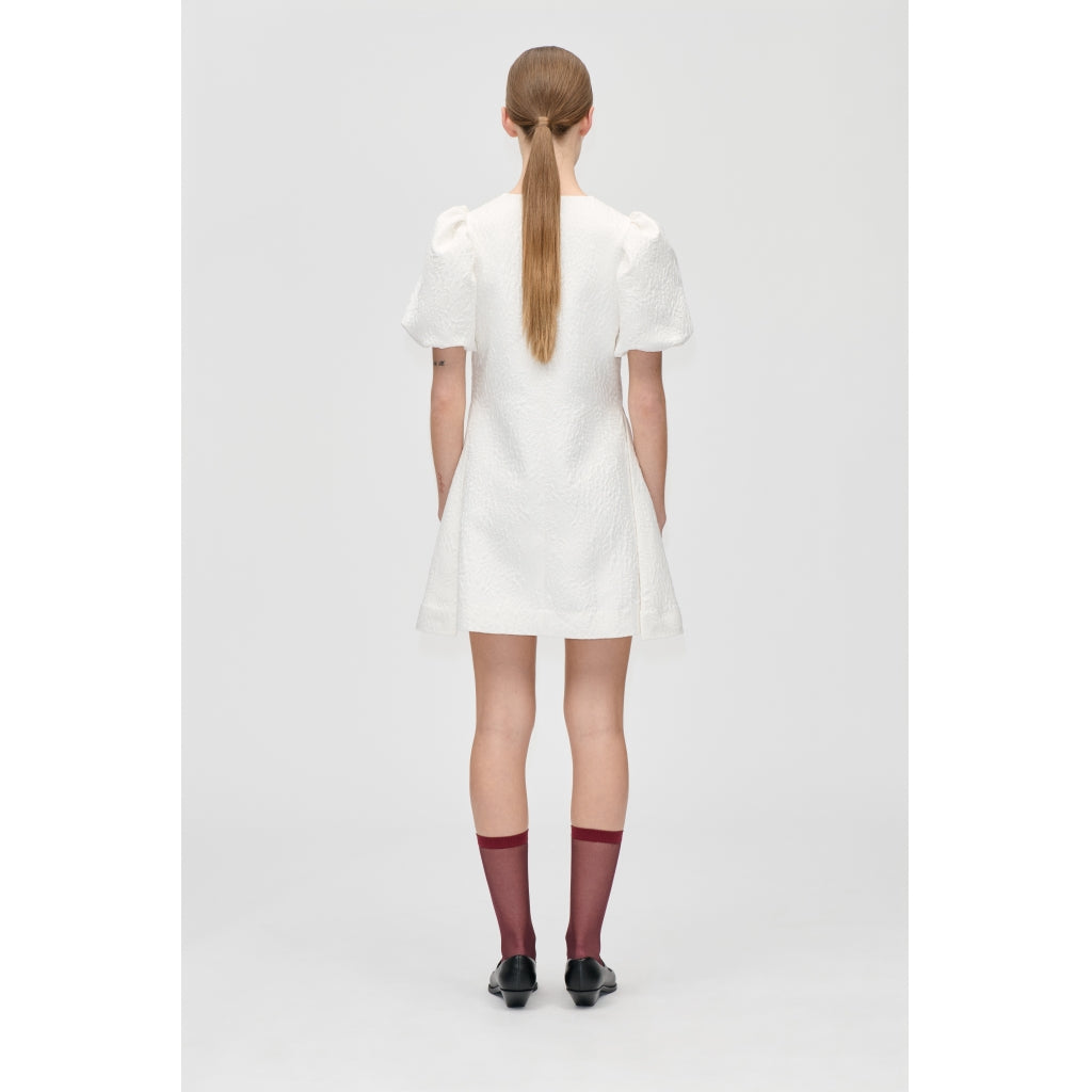 Angled Pleat Mini Dress - Artist Flower Relief