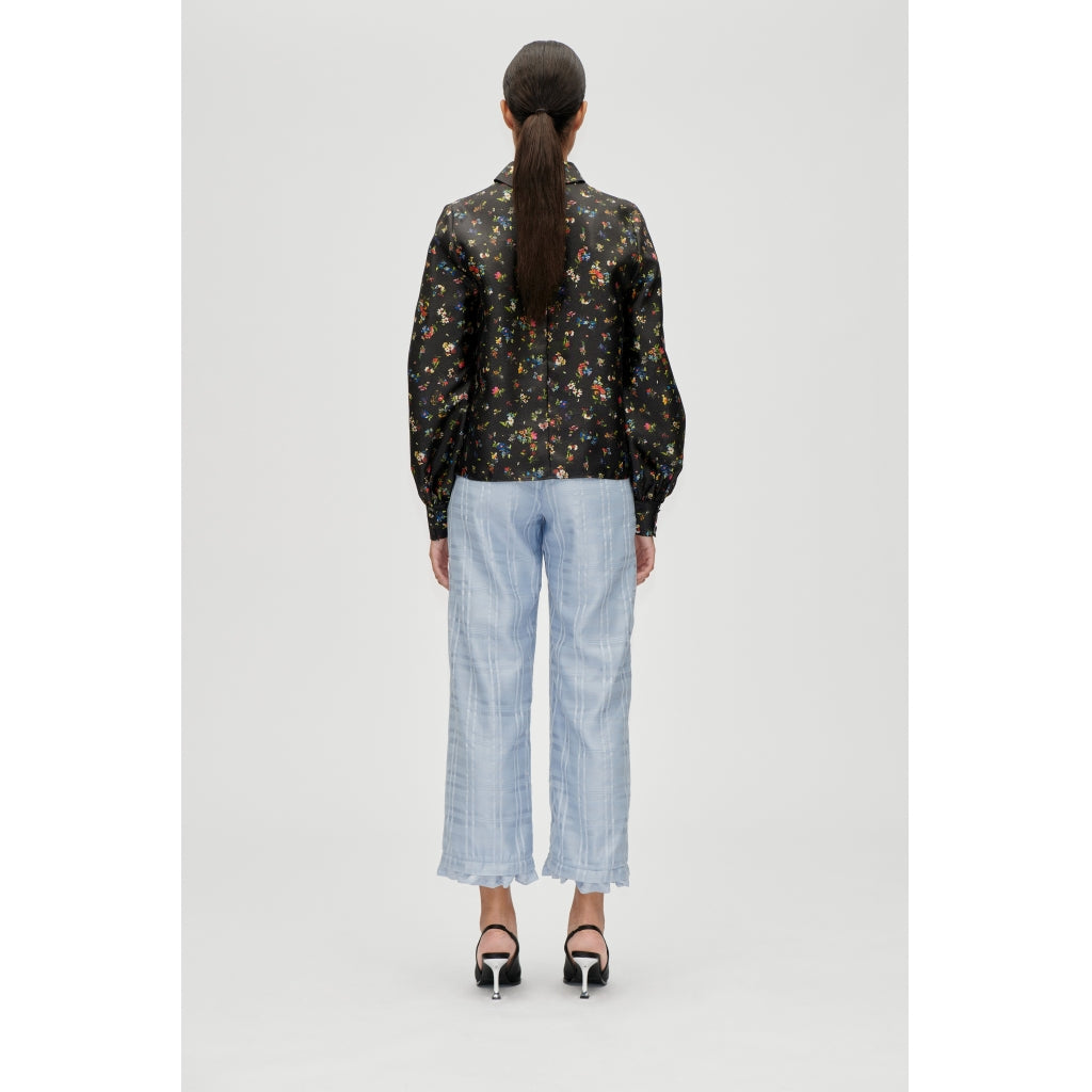 Gathered Long Sleeve Top - Magnolia Garden