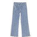Megan Wide Leg Printed Jeans - Blue