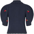 Bobble Knit Polo Cardigan - Cherries Bobble
