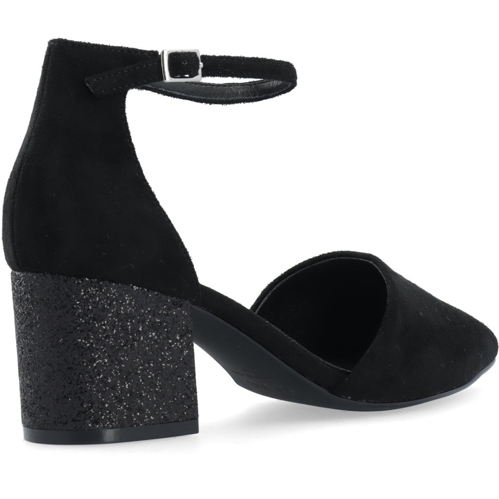 Biadevived Pump Micro Suede Glitter Heel - Black