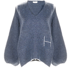 Sofie V-Neck Sweater - Blue