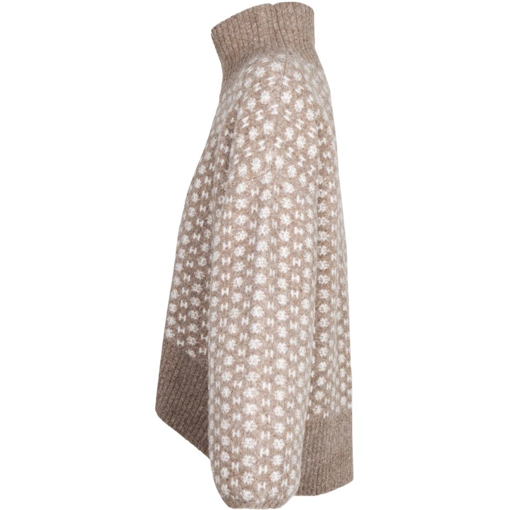 Logo Sweater - Brown Melange With White