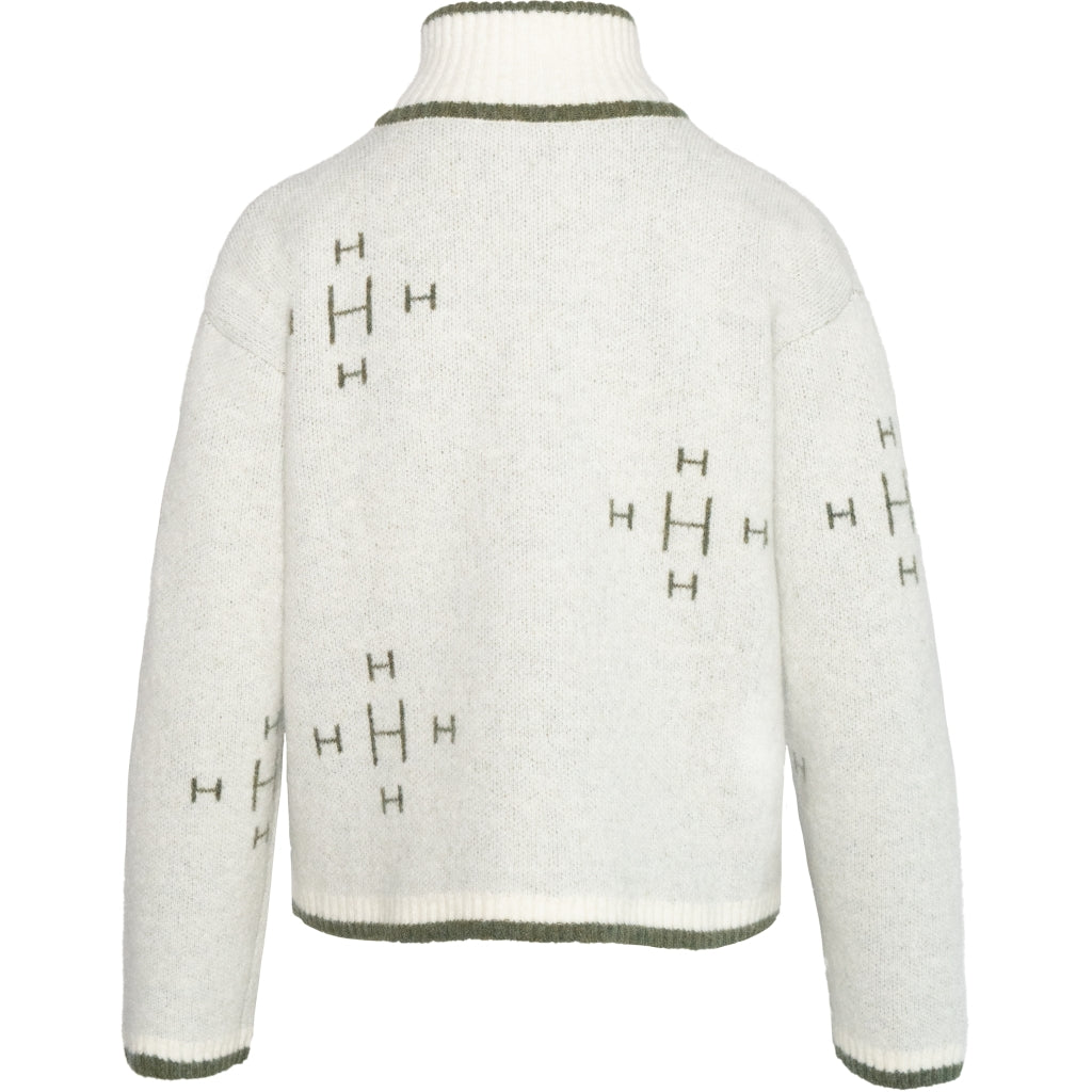 Iben Zip Jacket - White Alyssum/Green