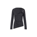 Long Sleeve Top With Fixed Buckle - Jet Black