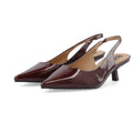 Biakristin Kitten Heel Slingback Patent - Burgundy