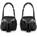 Biapretty Crystal Bow Sling Back Satin - Black