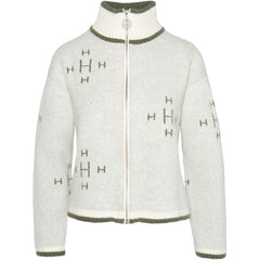 Iben Zip Jacket - White Alyssum/Green