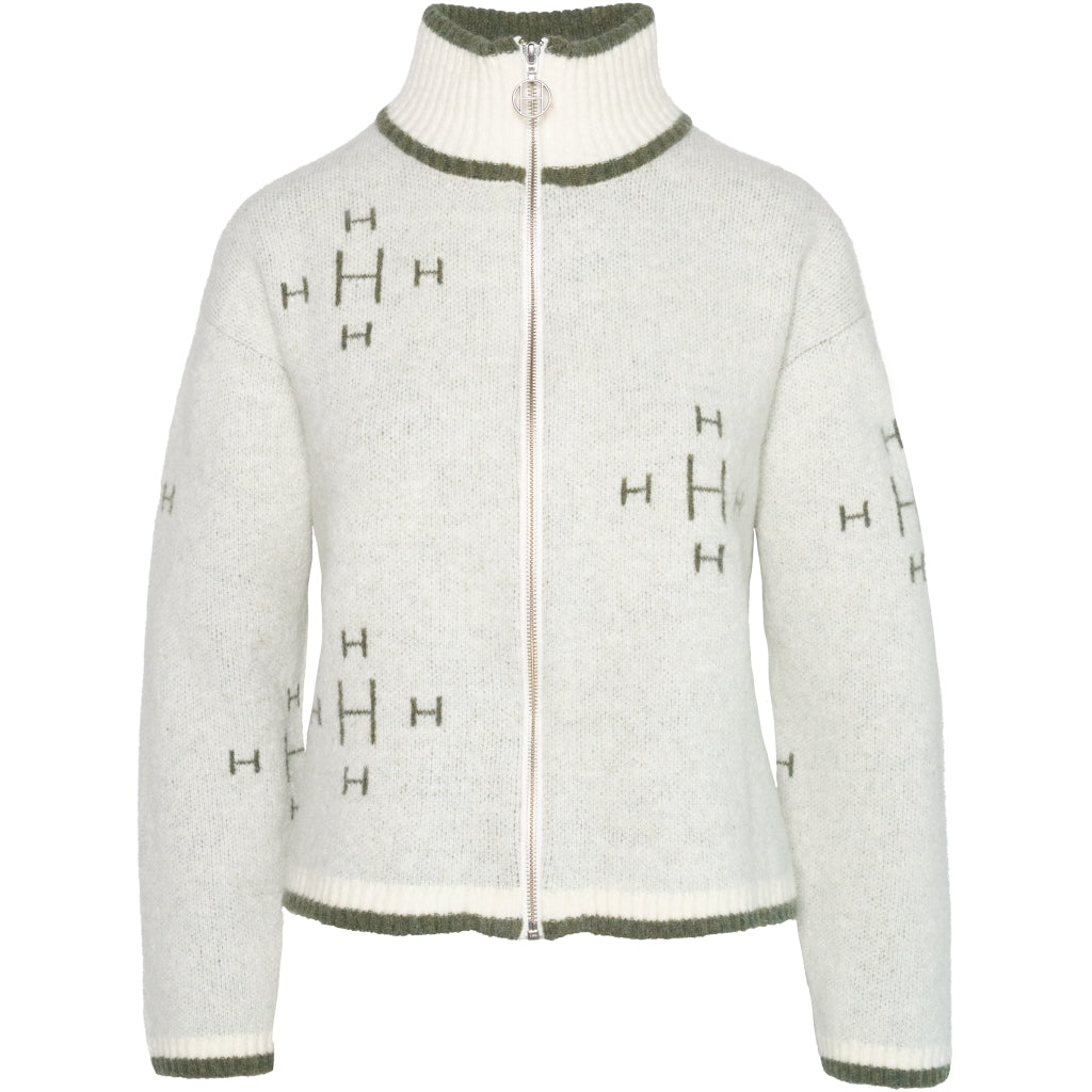 Iben Zip Jacket - White Alyssum/Green