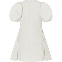 Angled Pleat Mini Dress - Artist Flower Relief
