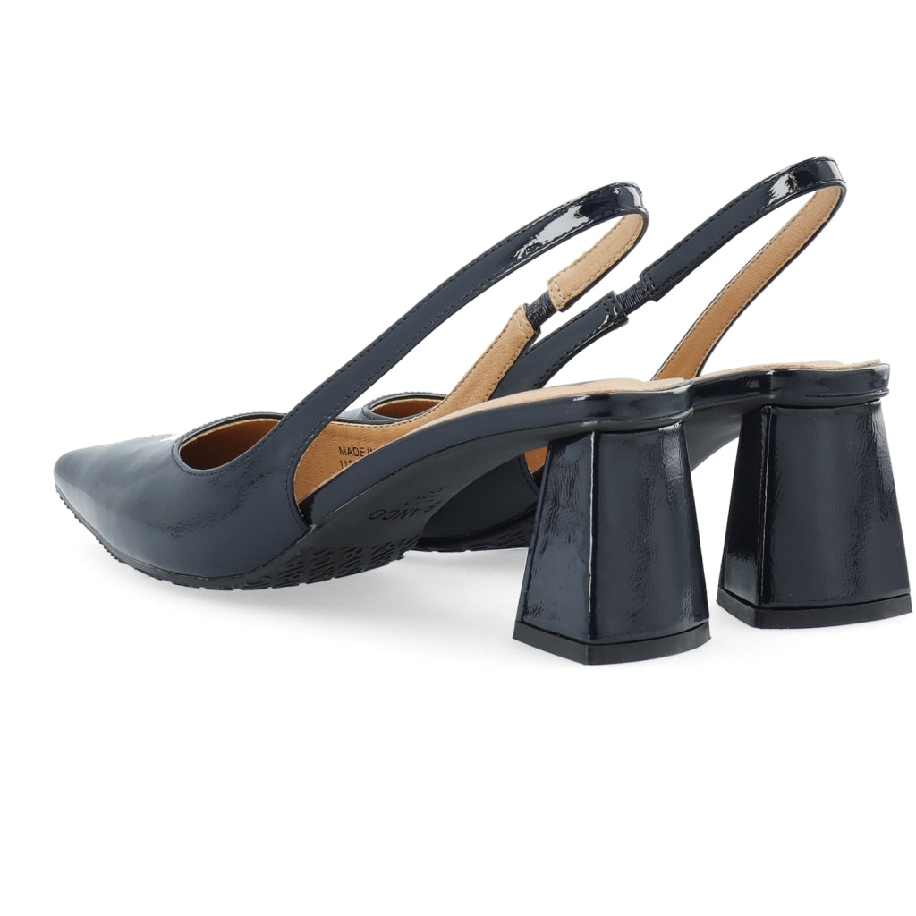 Biamaralyn Slingback Patent - Marinblå