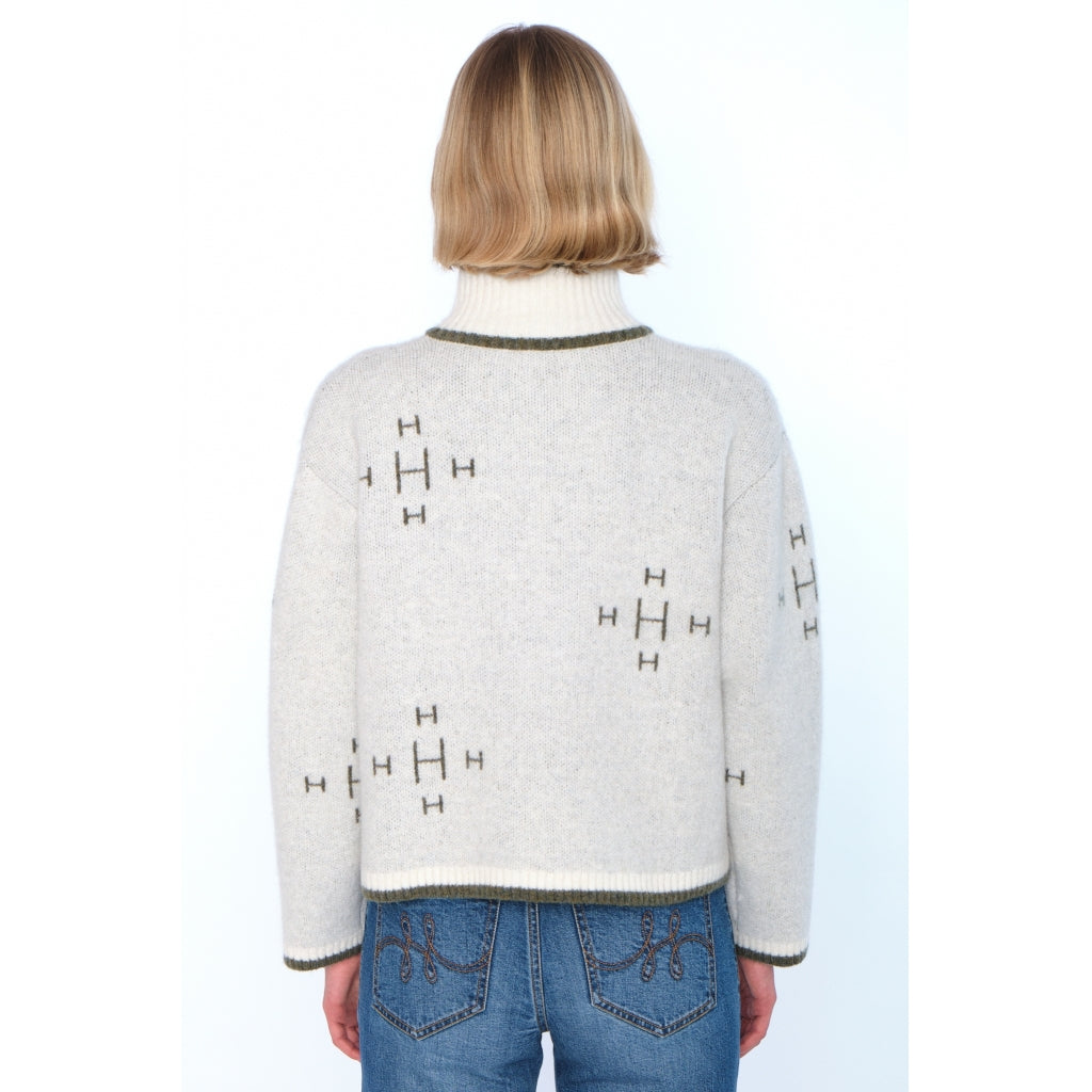 Iben Zip Jacket - White Alyssum/Green