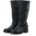 Biaharper Biker Boot Pull Up Leather - Jet Black